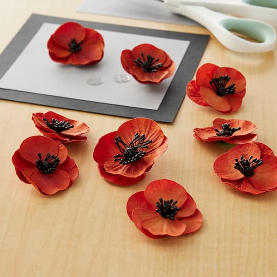 12 Packs: 12 ct. (144 total) Red Poppy Paper Flowers by Recollections™